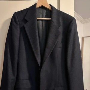 Lanvin Navy Pinstripe Blazer 36R Vintage (100% Virgin Wool)